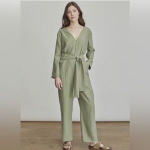 Elizabeth and James Olive Green jumpsuit, small belted with pockets. NWT